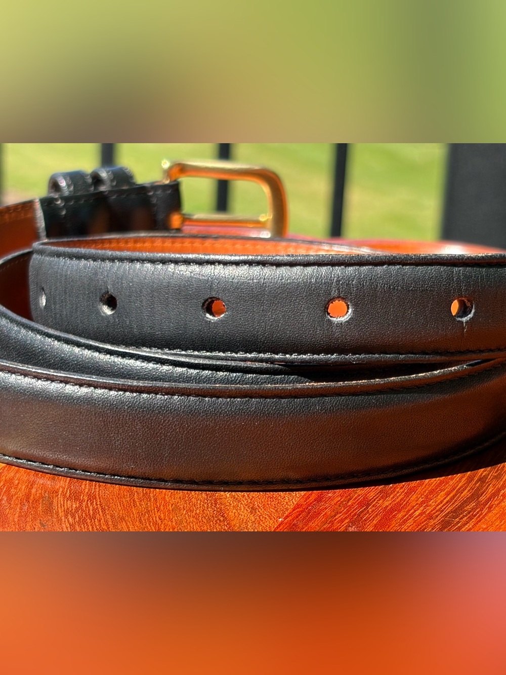 Vintage COACH Black Leather Belt Brass Buckle 6600 - Picture 8 of 10